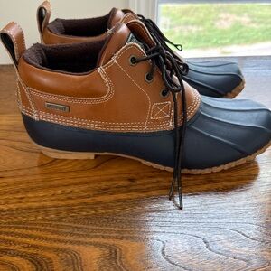 G.H. Bass & Co. Men's Brown and Blue Rain Boots